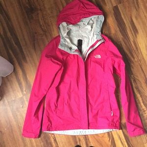 Hot Pink North Face Rain Jacket, Size Small